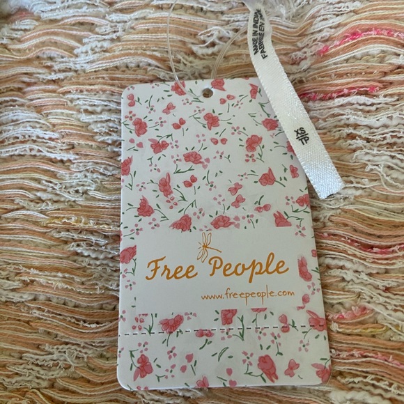 Cream and Pink Knit FREE PEOPLE Coastline Hoodie - Picture 12 of 12